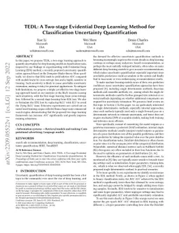 TEDL: A Two-stage Evidential Deep Learning Method for Classification
  Uncertainty Quantification