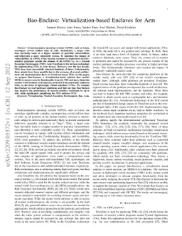 Bao-Enclave: Virtualization-based Enclaves for Arm