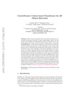 CenterFormer: Center-based Transformer for 3D Object Detection