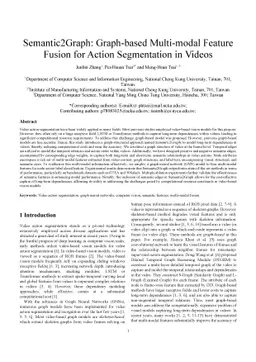 Semantic2Graph: Graph-based Multi-modal Feature Fusion for Action
  Segmentation in Videos