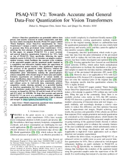 PSAQ-ViT V2: Towards Accurate and General Data-Free Quantization for
  Vision Transformers
