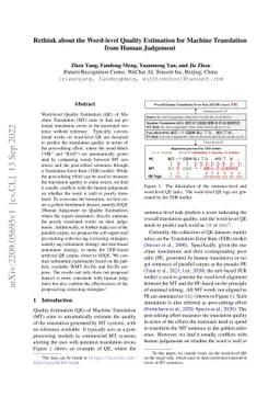 Rethink about the Word-level Quality Estimation for Machine Translation
  from Human Judgement