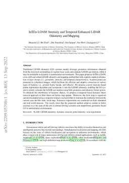InTEn-LOAM: Intensity and Temporal Enhanced LiDAR Odometry and Mapping