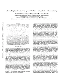Concealing Sensitive Samples against Gradient Leakage in Federated
  Learning
