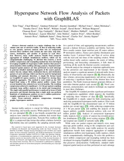 Hypersparse Network Flow Analysis of Packets with GraphBLAS