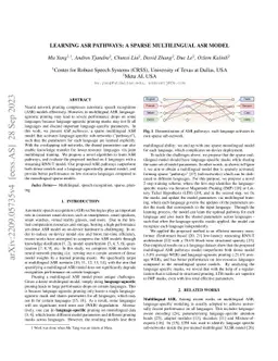 Learning ASR pathways: A sparse multilingual ASR model