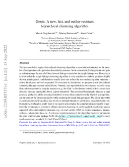 Genie: A new, fast, and outlier-resistant hierarchical clustering
  algorithm