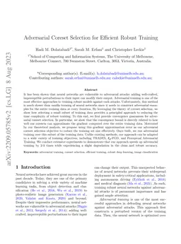 Adversarial Coreset Selection for Efficient Robust Training