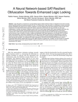 A Neural Network-based SAT-Resilient Obfuscation Towards Enhanced Logic
  Locking