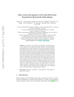 Skin Lesion Recognition with Class-Hierarchy Regularized Hyperbolic
  Embeddings