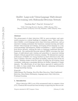 OmDet: Large-scale vision-language multi-dataset pre-training with
  multimodal detection network