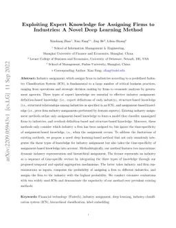 Exploiting Expert Knowledge for Assigning Firms to Industries: A Novel
  Deep Learning Method