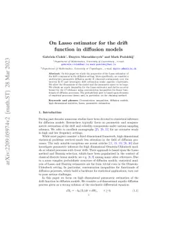 On Lasso estimator for the drift function in diffusion models