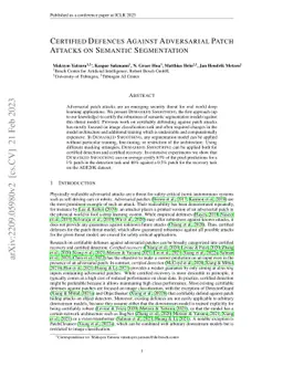 Certified Defences Against Adversarial Patch Attacks on Semantic
  Segmentation