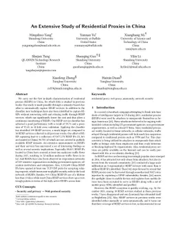 An Extensive Study of Residential Proxies in China