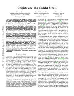Chiplets and the Codelet Model