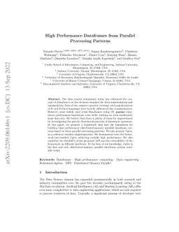 High Performance Dataframes from Parallel Processing Patterns