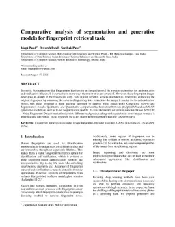 Comparative analysis of segmentation and generative models for
  fingerprint retrieval task