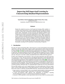 Improving Self-Supervised Learning by Characterizing Idealized
  Representations