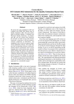 CometKiwi: IST-Unbabel 2022 Submission for the Quality Estimation Shared
  Task