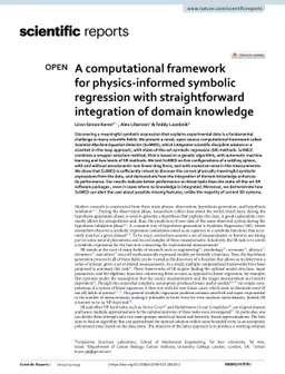 A computational framework for physics-informed symbolic regression with
  straightforward integration of domain knowledge