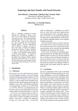 Exploring Code Style Transfer with Neural Networks