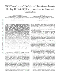 CNN-Trans-Enc: A CNN-Enhanced Transformer-Encoder On Top Of Static BERT
  representations for Document Classification