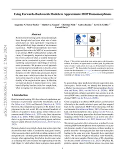 Using Forwards-Backwards Models to Approximate MDP Homomorphisms