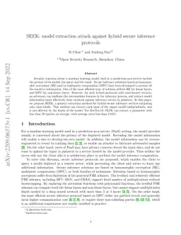 SEEK: model extraction attack against hybrid secure inference protocols