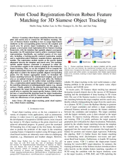 Point Cloud Registration-Driven Robust Feature Matching for 3D Siamese
  Object Tracking