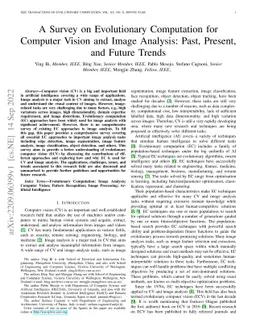 A Survey on Evolutionary Computation for Computer Vision and Image
  Analysis: Past, Present, and Future Trends