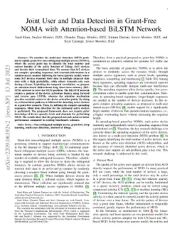 Joint User and Data Detection in Grant-Free NOMA with Attention-based
  BiLSTM Network