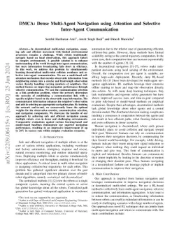 DMCA: Dense Multi-agent Navigation using Attention and Communication