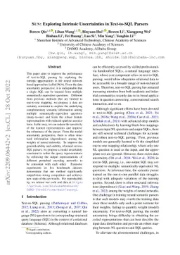 SUN: Exploring Intrinsic Uncertainties in Text-to-SQL Parsers