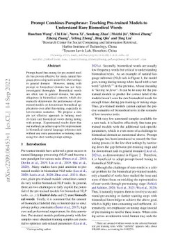 Prompt Combines Paraphrase: Teaching Pre-trained Models to Understand
  Rare Biomedical Words