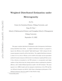Weighted Distributed Estimation under Heterogeneity