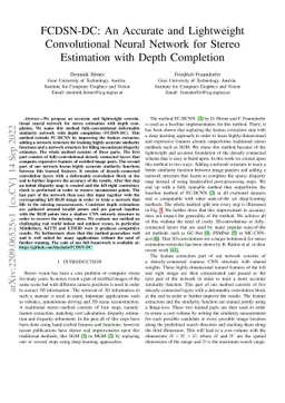 FCDSN-DC: An Accurate and Lightweight Convolutional Neural Network for
  Stereo Estimation with Depth Completion