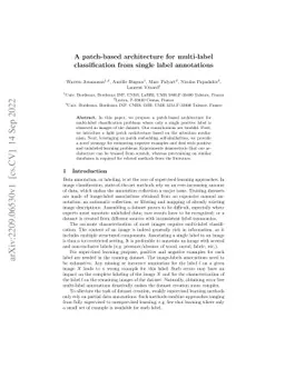 A patch-based architecture for multi-label classification from single
  label annotations