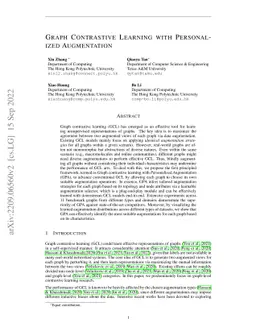 Graph Contrastive Learning with Personalized Augmentation