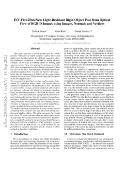 INV-Flow2PoseNet: Light-Resistant Rigid Object Pose from Optical Flow of
  RGB-D Images using Images, Normals and Vertices