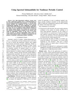 Using Spectral Submanifolds for Nonlinear Periodic Control