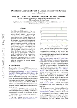Distribution Calibration for Out-of-Domain Detection with Bayesian
  Approximation