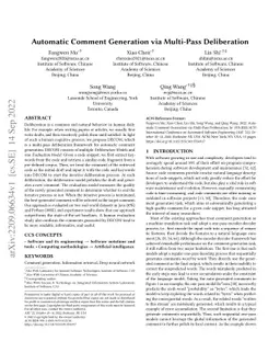 Automatic Comment Generation via Multi-Pass Deliberation