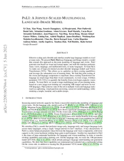 PaLI: A Jointly-Scaled Multilingual Language-Image Model