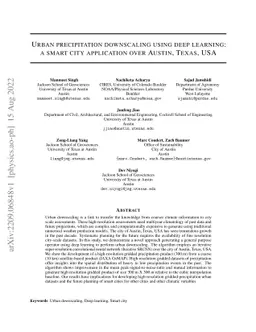 Urban precipitation downscaling using deep learning: a smart city
  application over Austin, Texas, USA