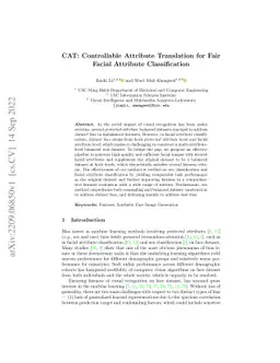 CAT: Controllable Attribute Translation for Fair Facial Attribute
  Classification