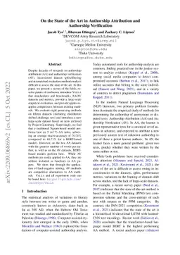 On the State of the Art in Authorship Attribution and Authorship
  Verification