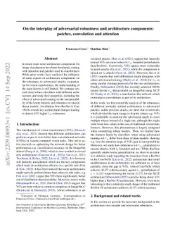 On the interplay of adversarial robustness and architecture components:
  patches, convolution and attention