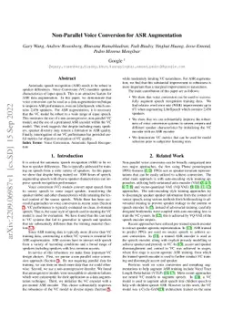Non-Parallel Voice Conversion for ASR Augmentation