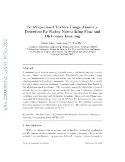 Self-Supervised Texture Image Anomaly Detection By Fusing Normalizing
  Flow and Dictionary Learning